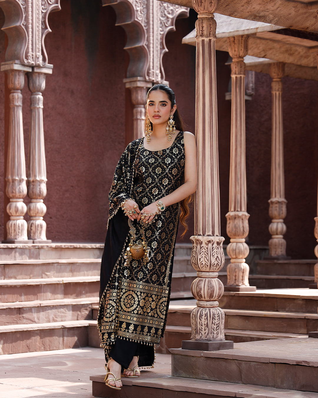 Bandhani Suit set Black
