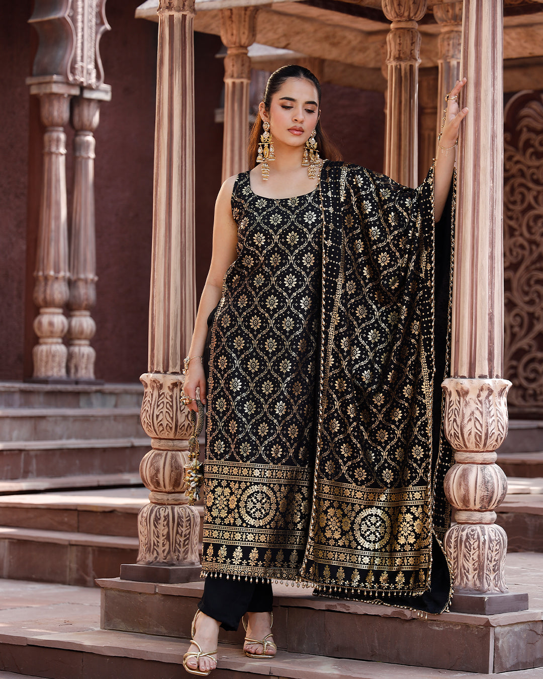 Bandhani Suit set Black