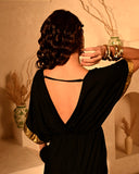 FLORA FOIL DRAPE DRESS