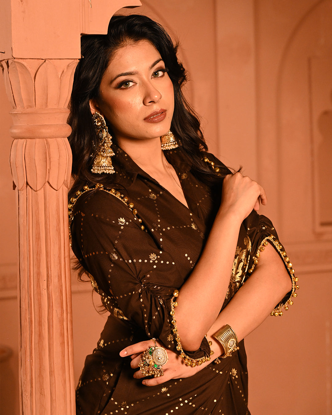 Brown Ghunghroo shirtdress