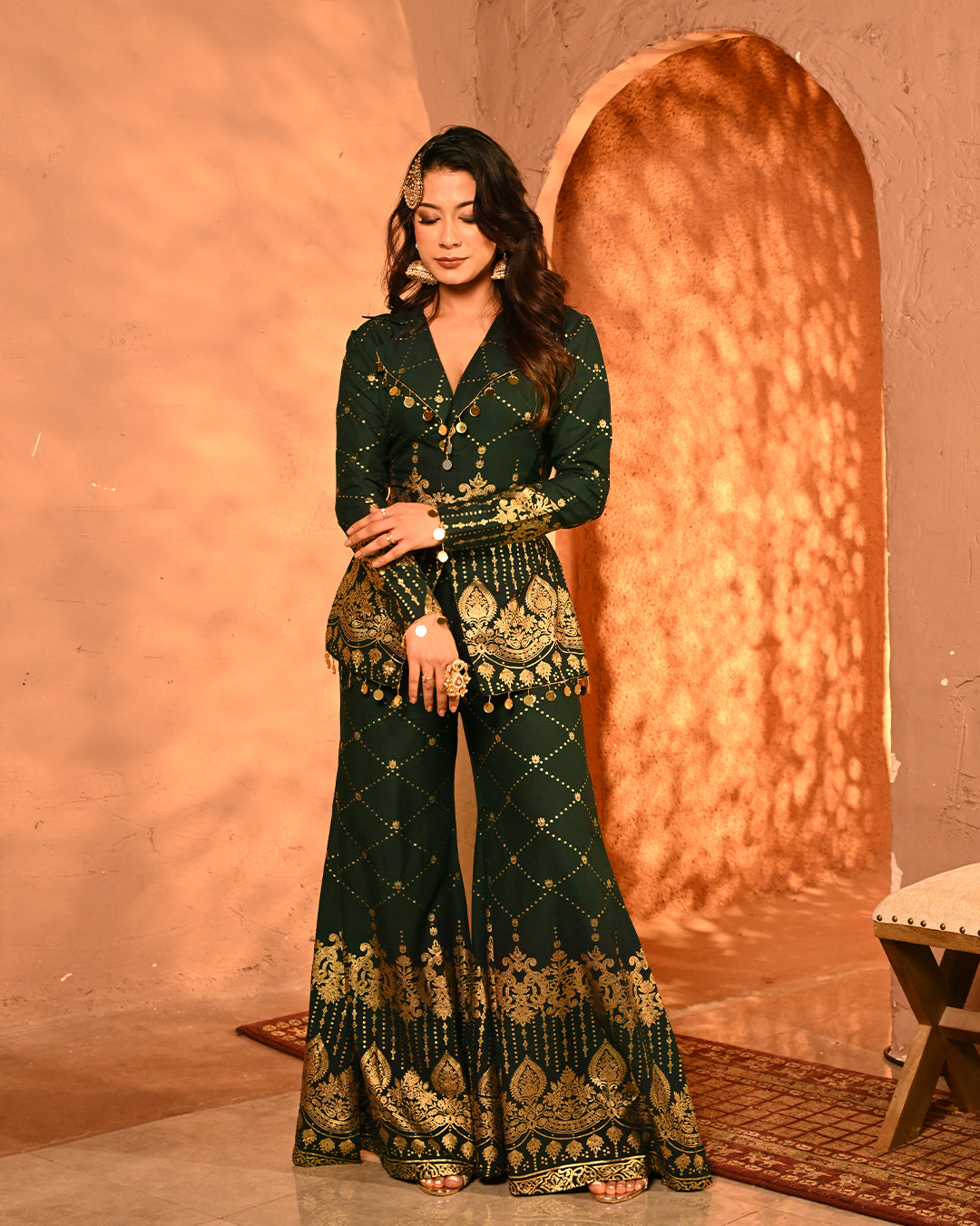 Green Salma Blazer set