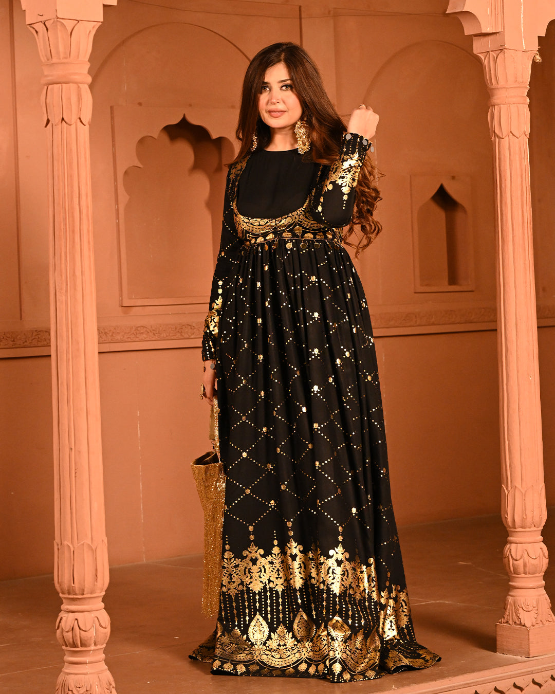 Black sitara Anarkali