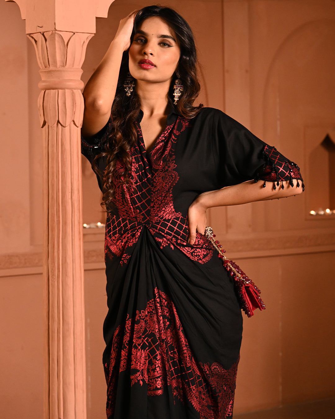 Red Safa Shirtdress