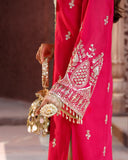 Fuschia Pink Embriodery Kaftan