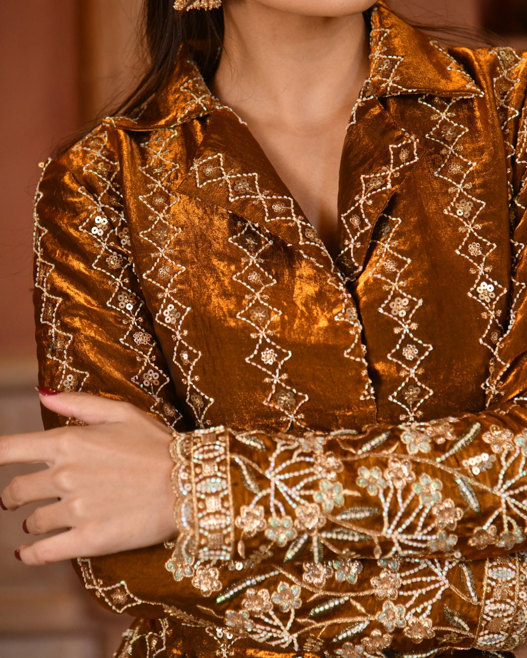 Sunehri blazer set