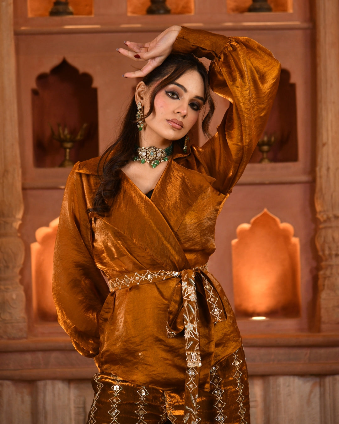 Sunehri silk set