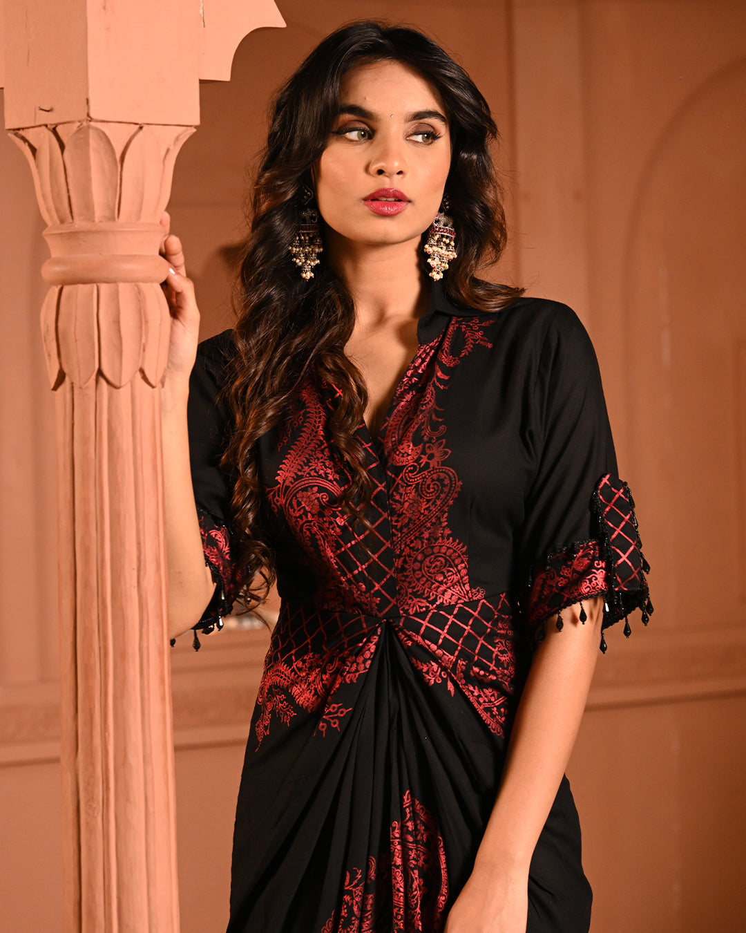 Red Safa Shirtdress