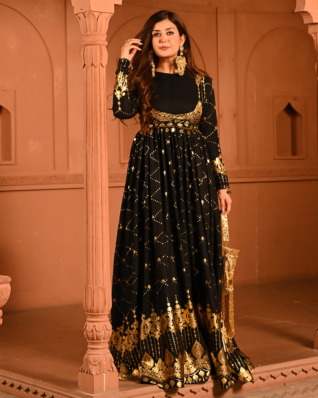 Black sitara Anarkali