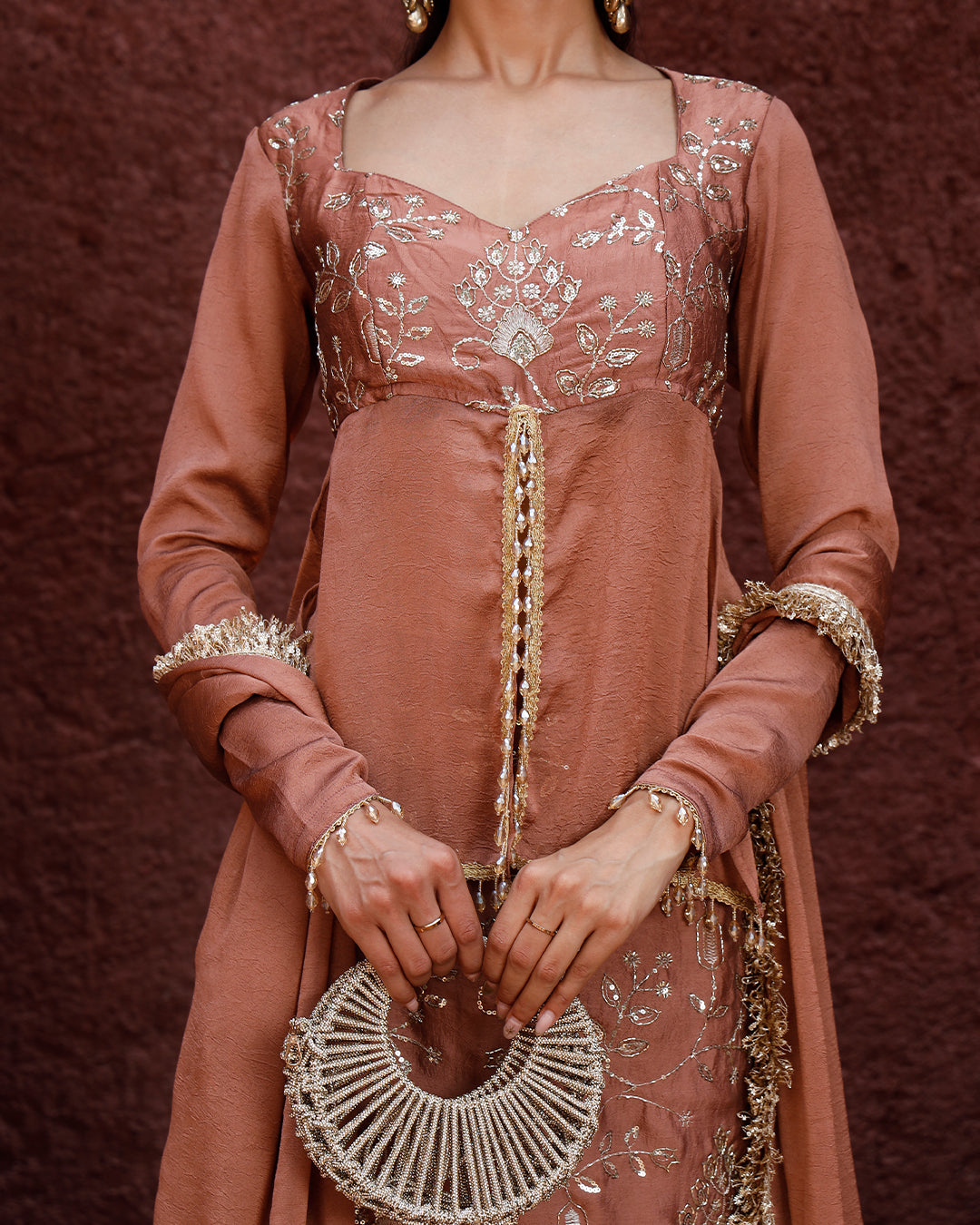 Mauve pink Embriodery lehnga