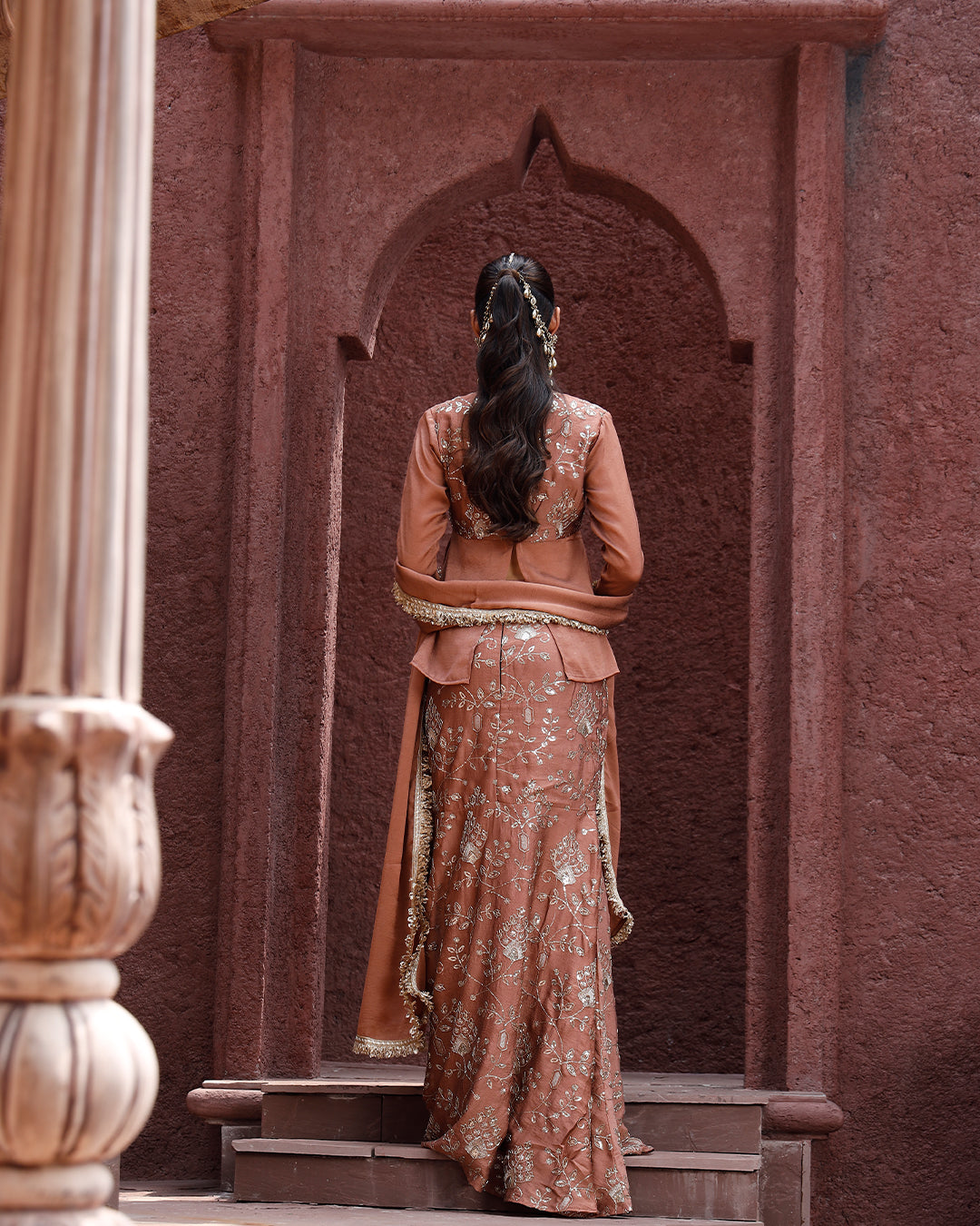 Mauve pink Embriodery lehnga