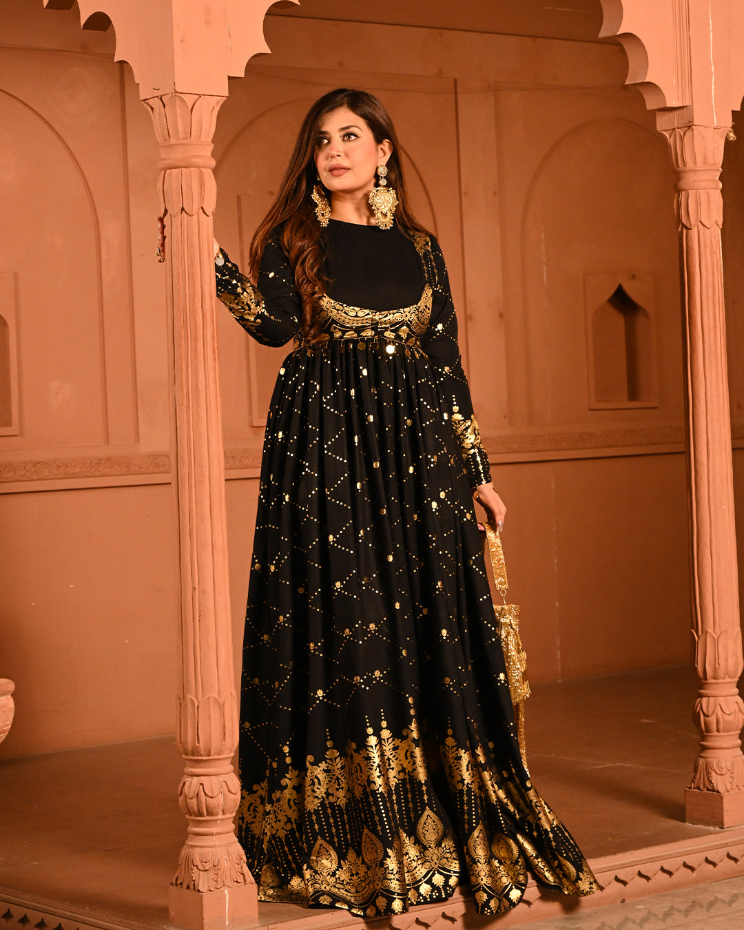 Black sitara Anarkali