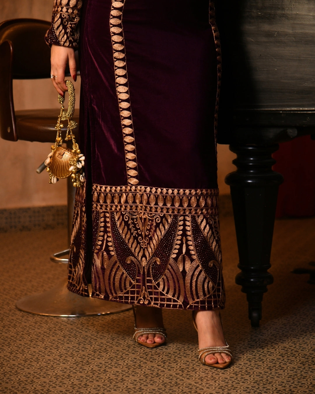 Violet Velvet Kaftan