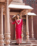 Fuschia Pink Embriodery Kaftan