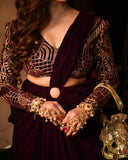 Violet Velvet Saree