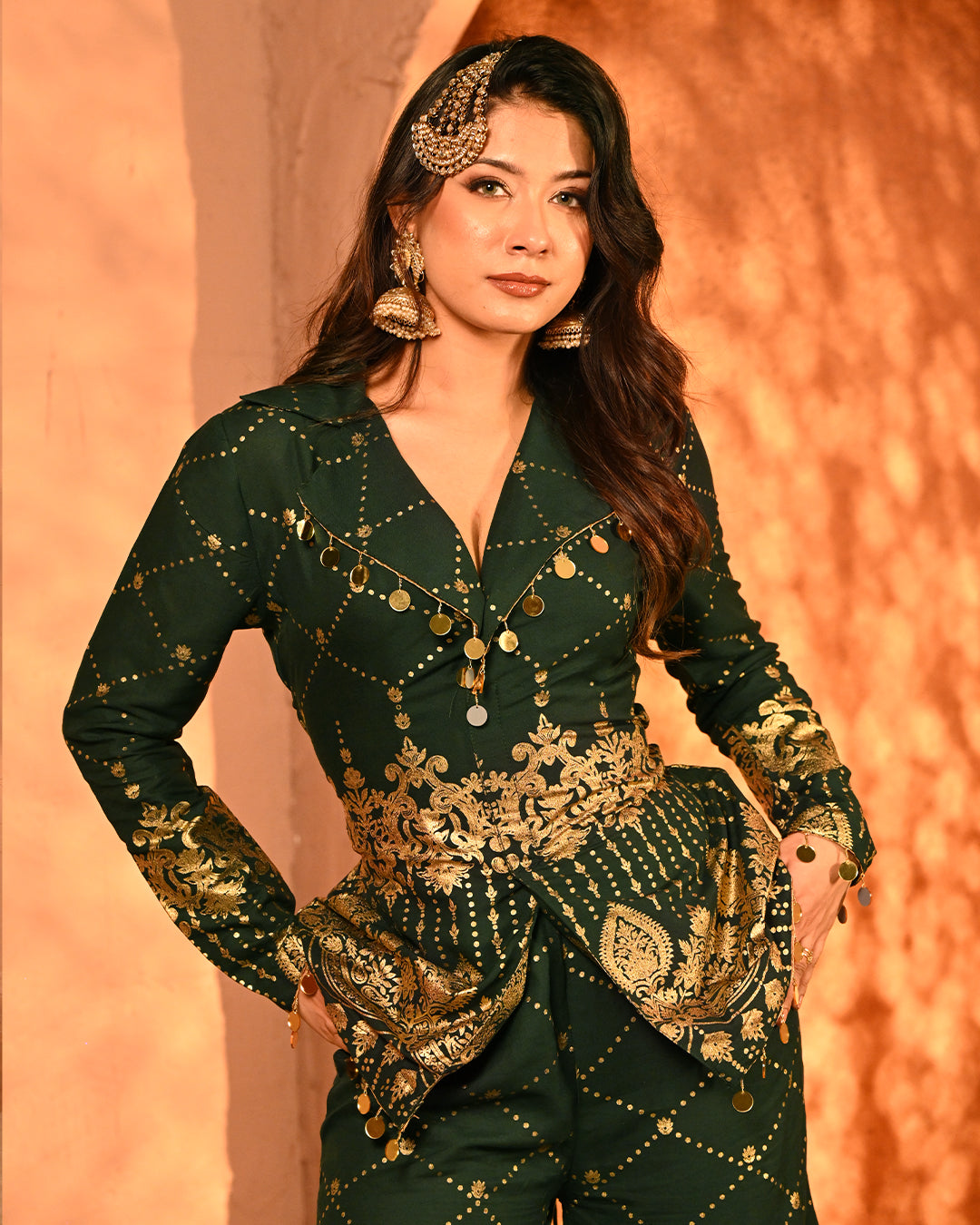 Green Salma Blazer set