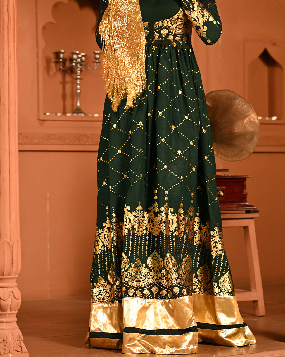 Green sitara Anarkali