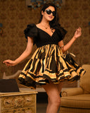 Beige cotton frill dress