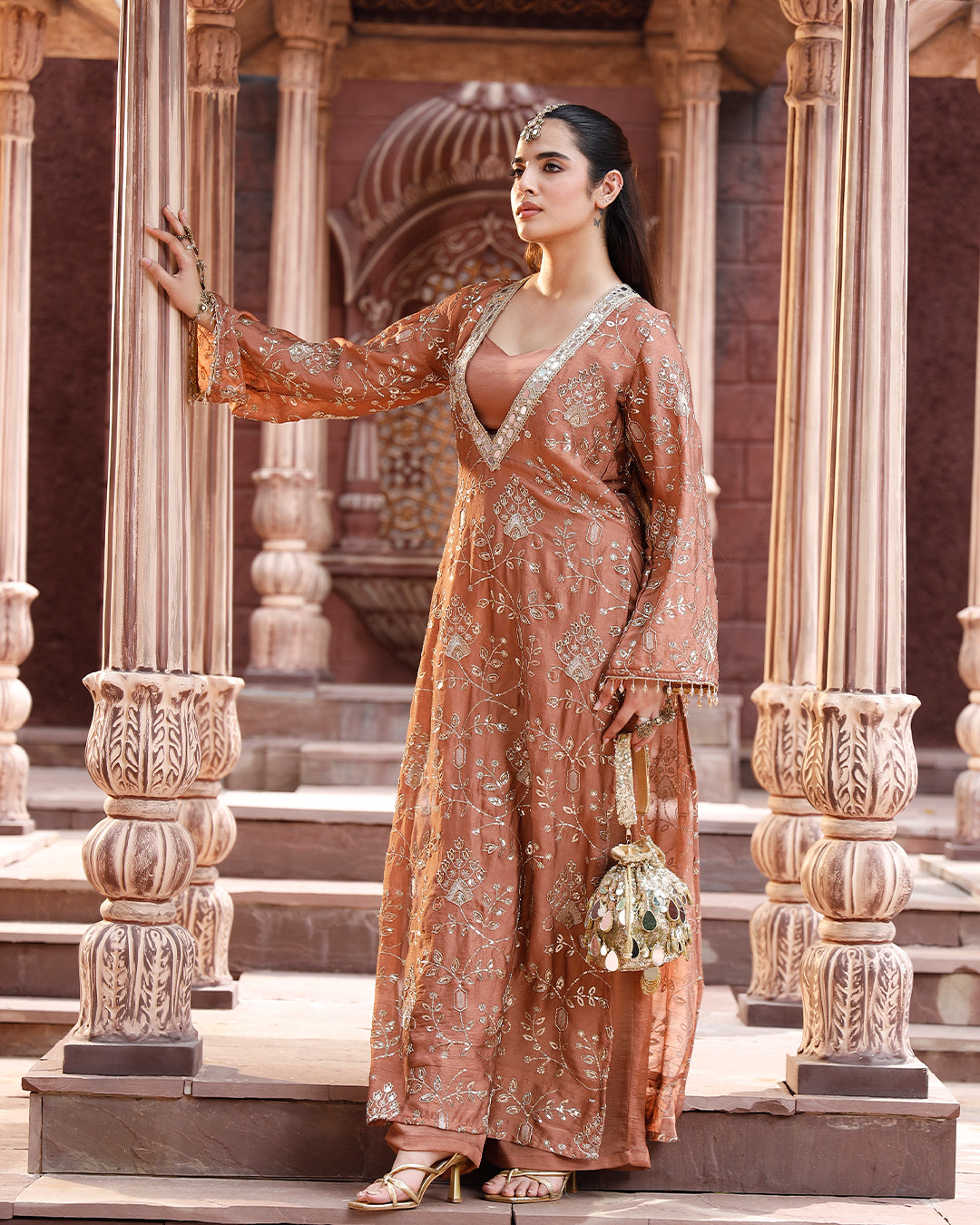 Mauve Pink Choga set
