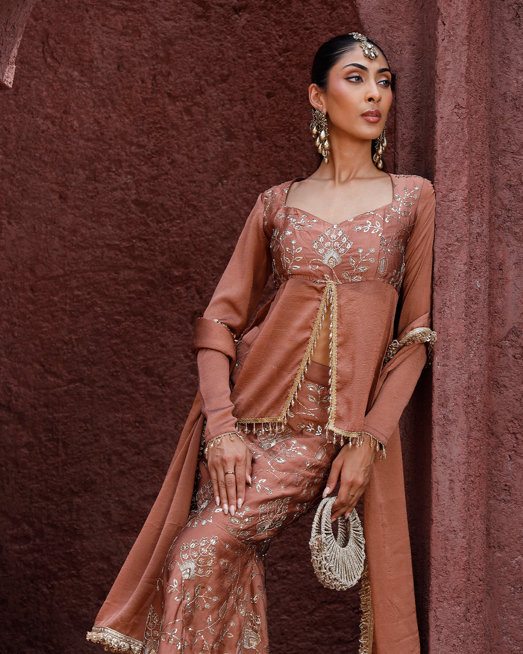 Mauve pink Embriodery lehnga