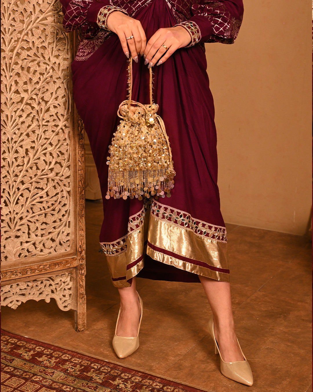 Wine Noor shirtdress