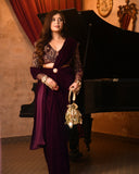 Violet Velvet Saree