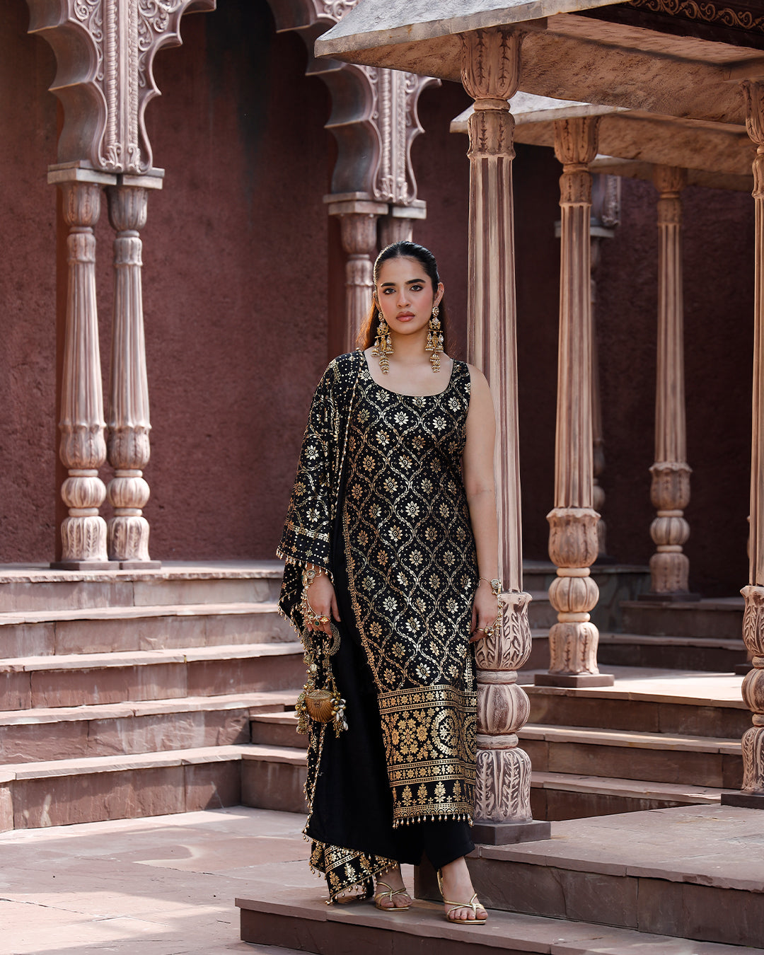 Bandhani Suit set Black