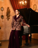 Violet Velvet Blazer set