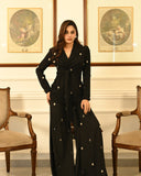 Black beaded blazer set