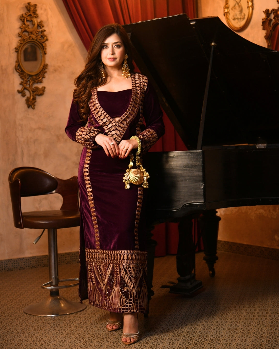 Violet Velvet Kaftan