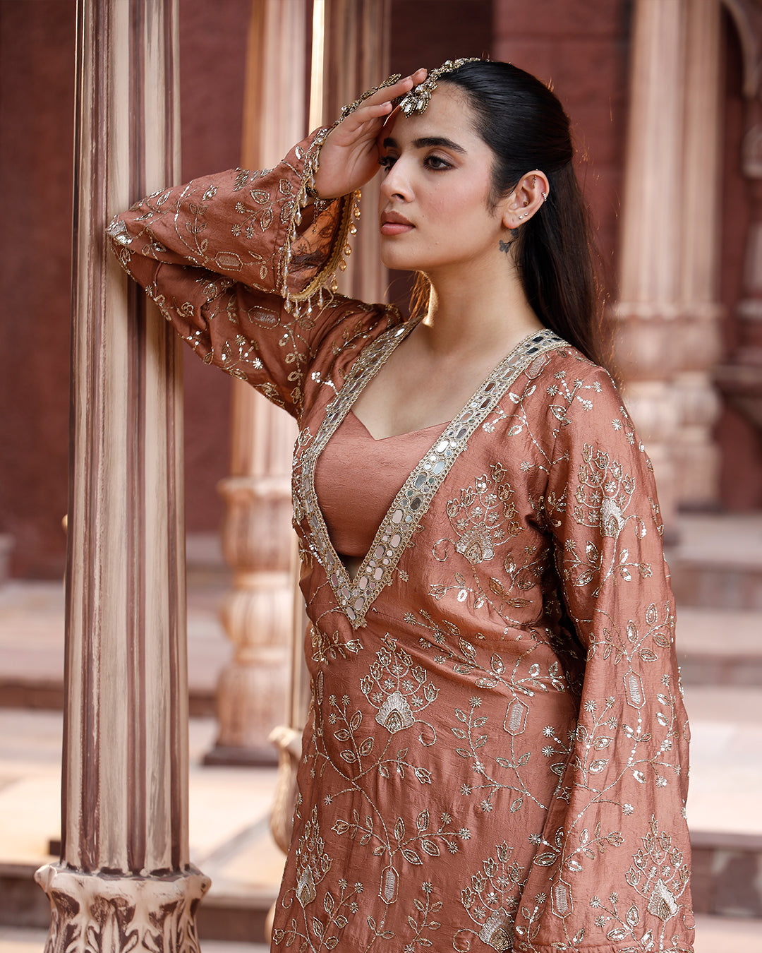 Mauve Pink Choga set