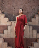 Jhankaar Red Assymetrical Kaftan