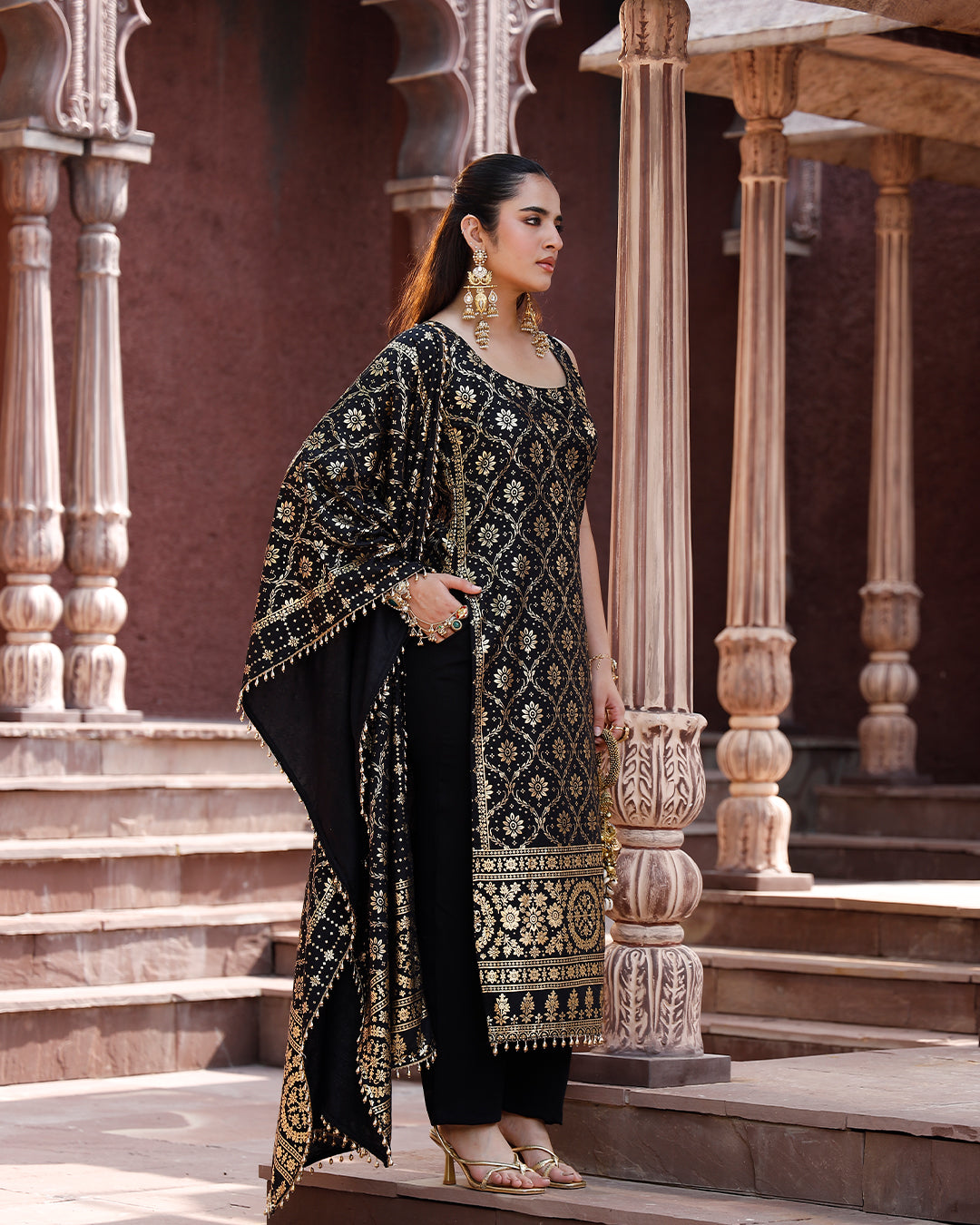 Bandhani Suit set Black