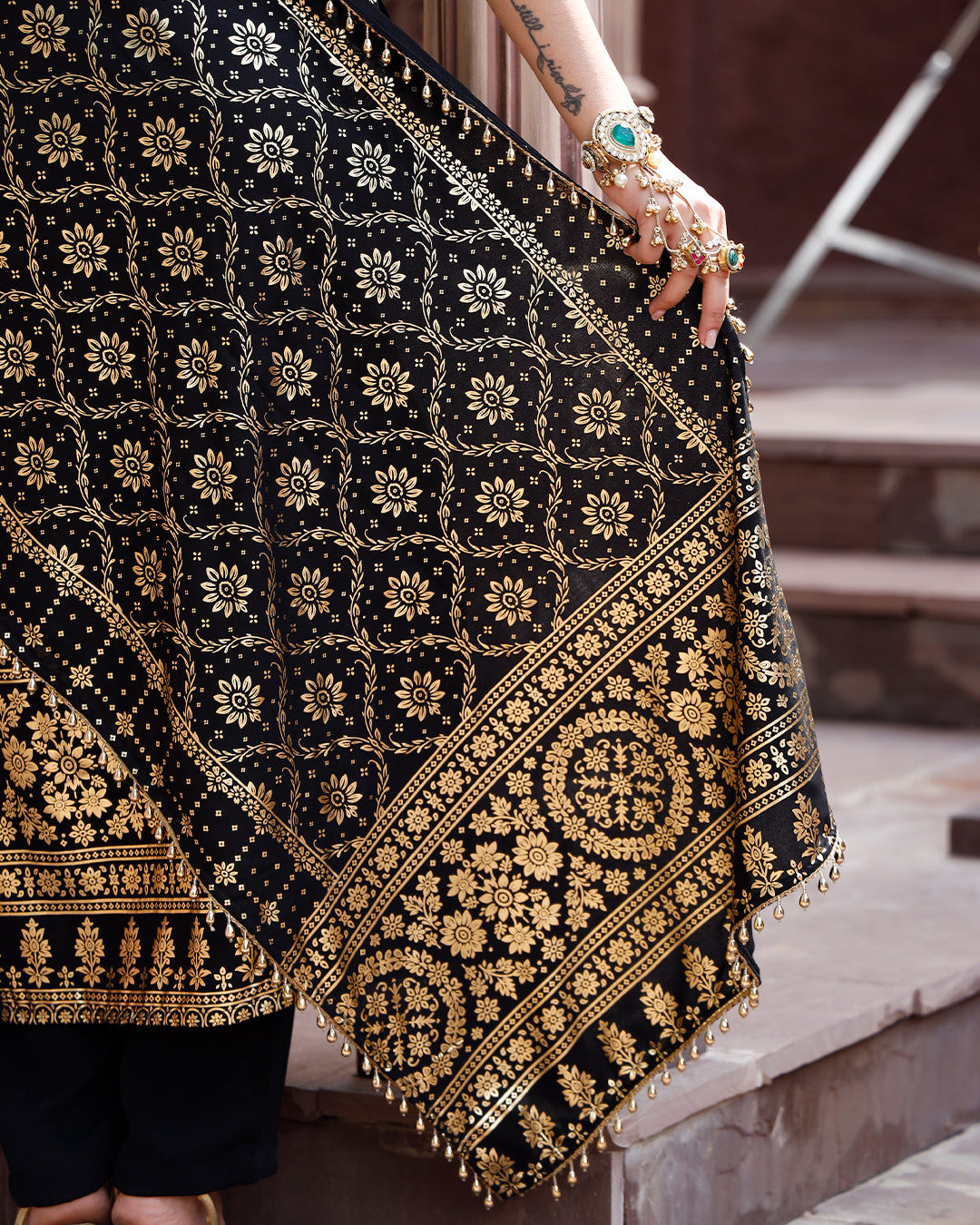 Bandhani Suit set Black