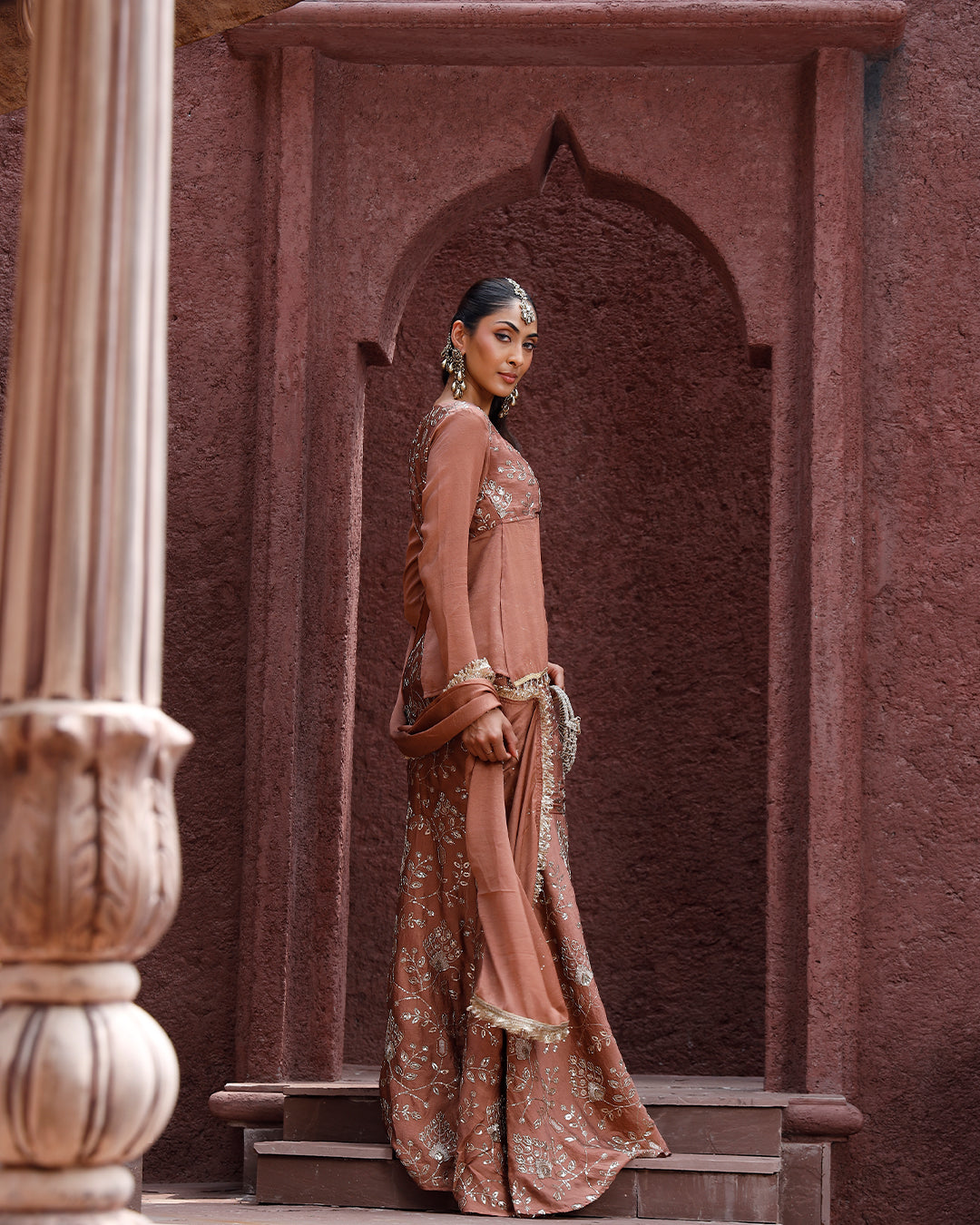 Mauve pink Embriodery lehnga