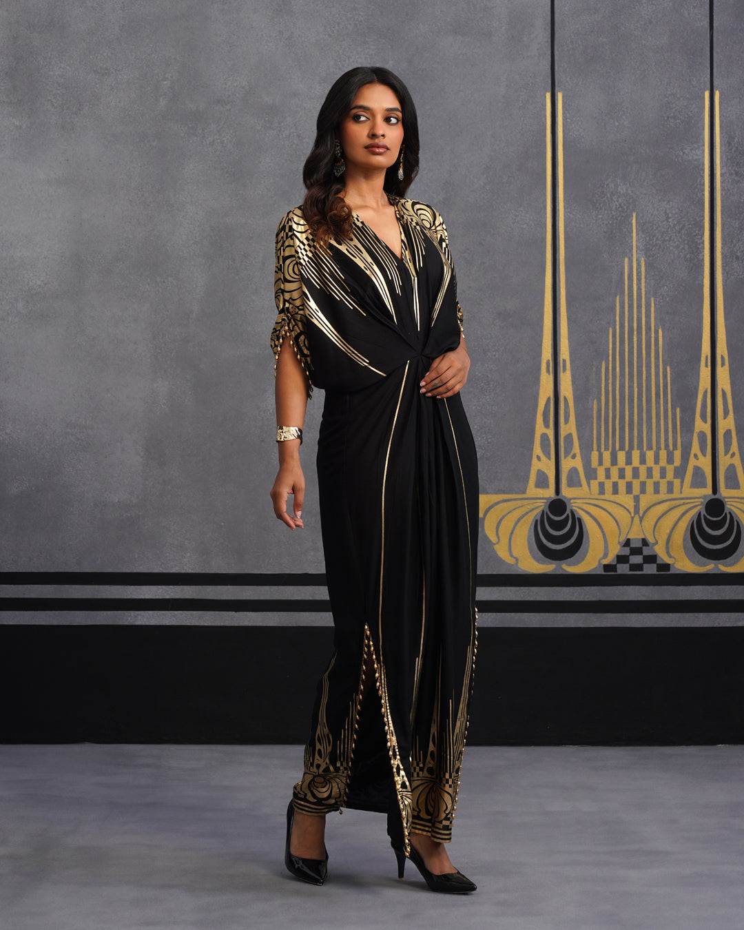 Gold Advika kaftan