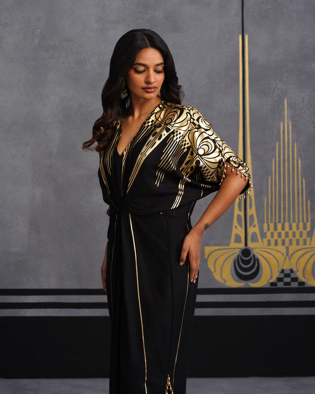 Gold Advika kaftan