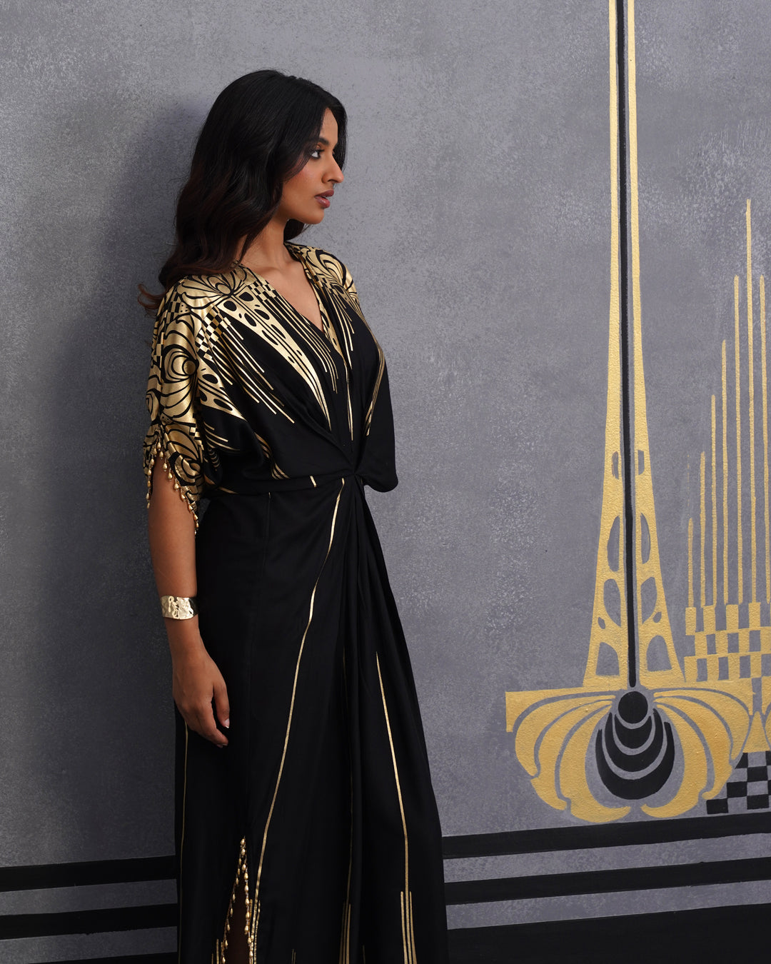 Gold Advika kaftan