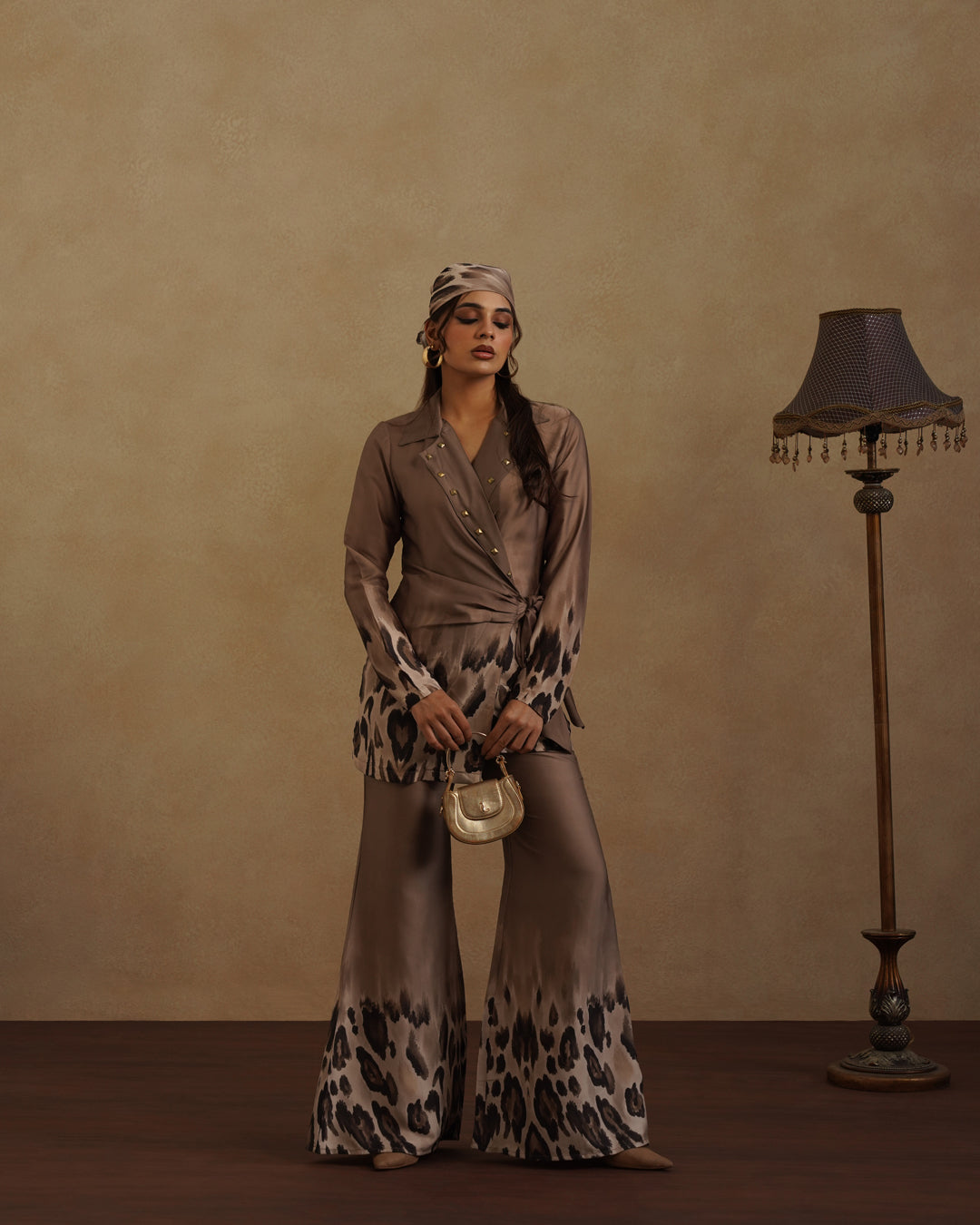 Leopard Blazer set  with Free Bandana