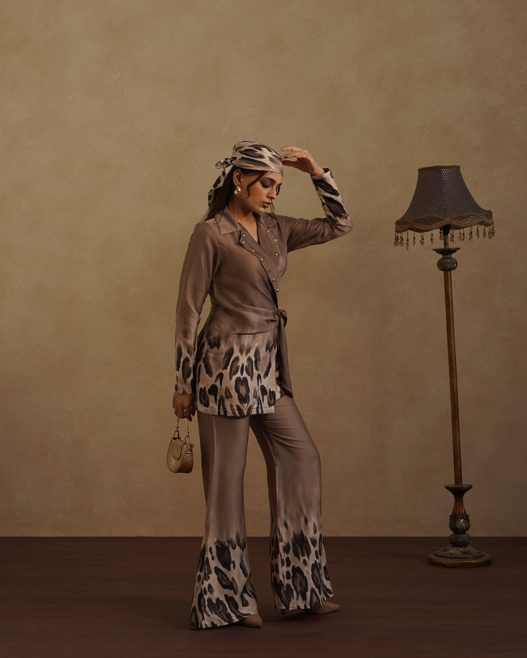 Leopard Blazer set  with Free Bandana