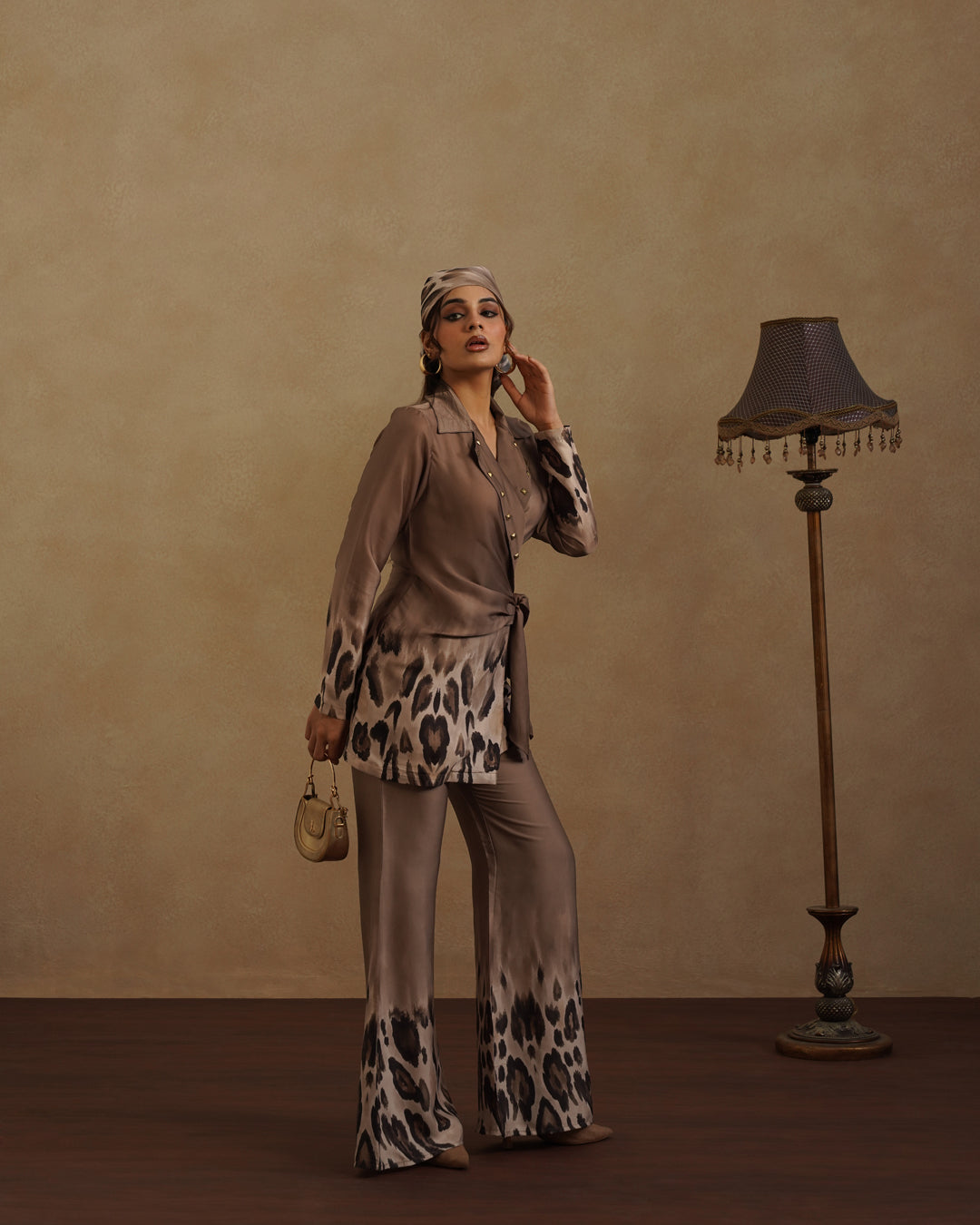 Leopard Blazer set  with Free Bandana