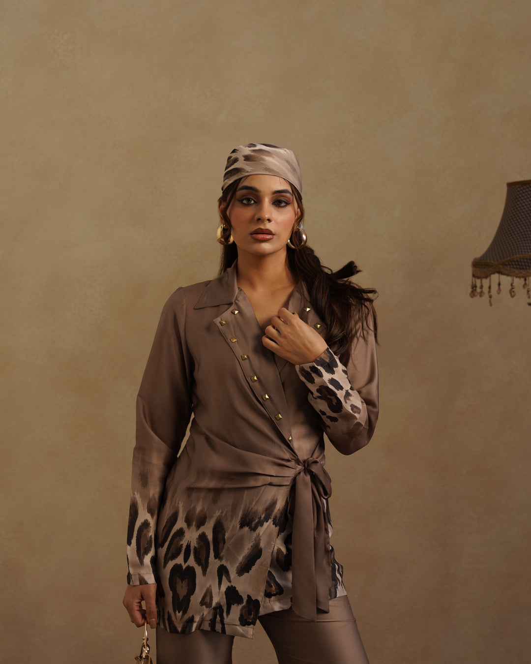 Leopard Blazer set  with Free Bandana