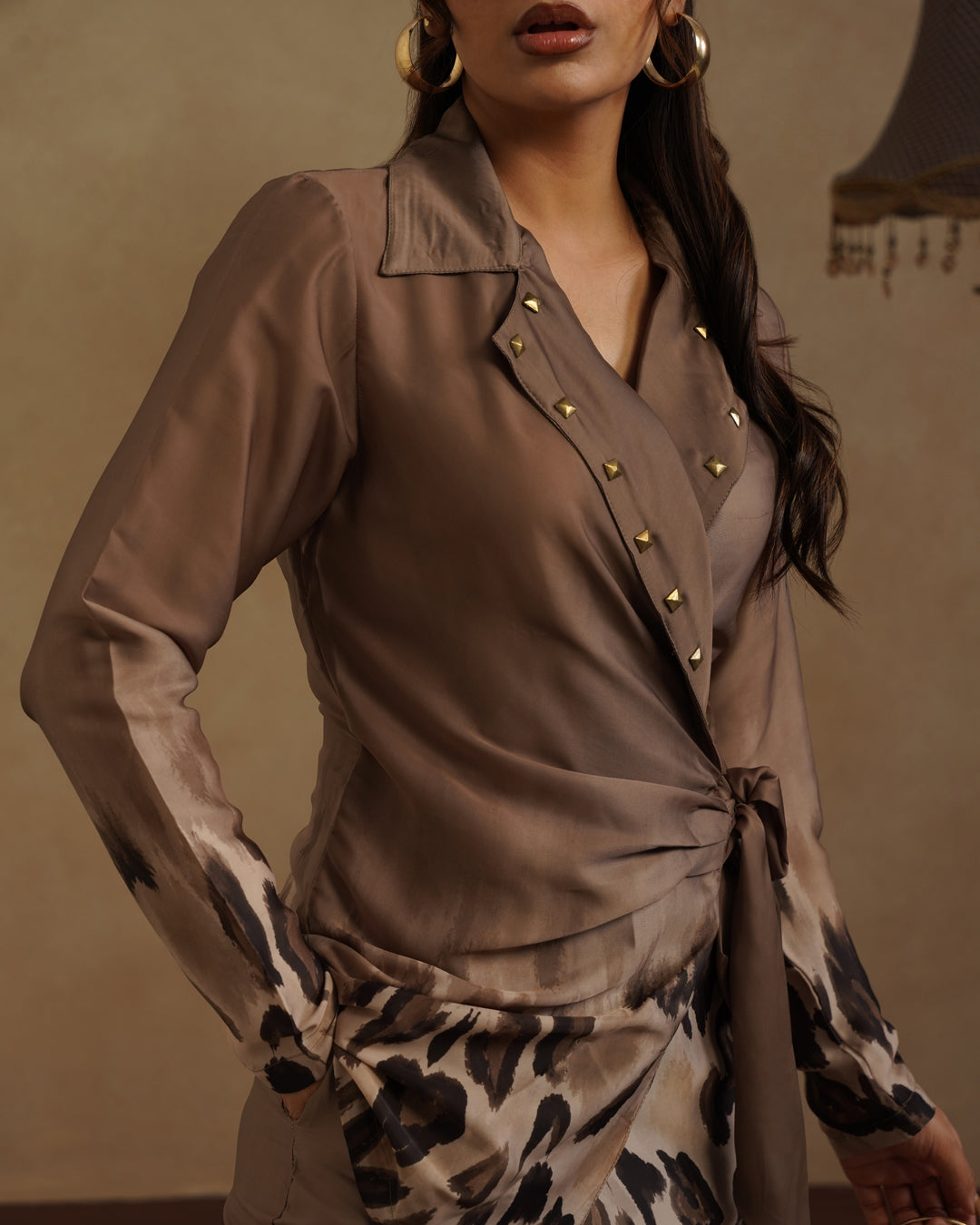 Leopard Blazer set  with Free Bandana