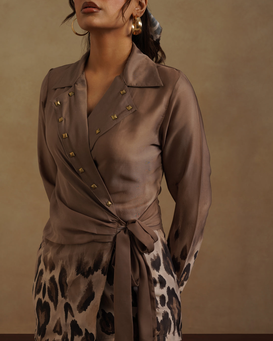 Leopard Blazer set  with Free Bandana