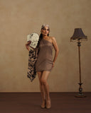 Leopard Assy Mini dress  with Free Bandana