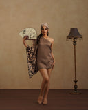 Leopard Assy Mini dress  with Free Bandana