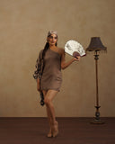 Leopard Assy Mini dress  with Free Bandana