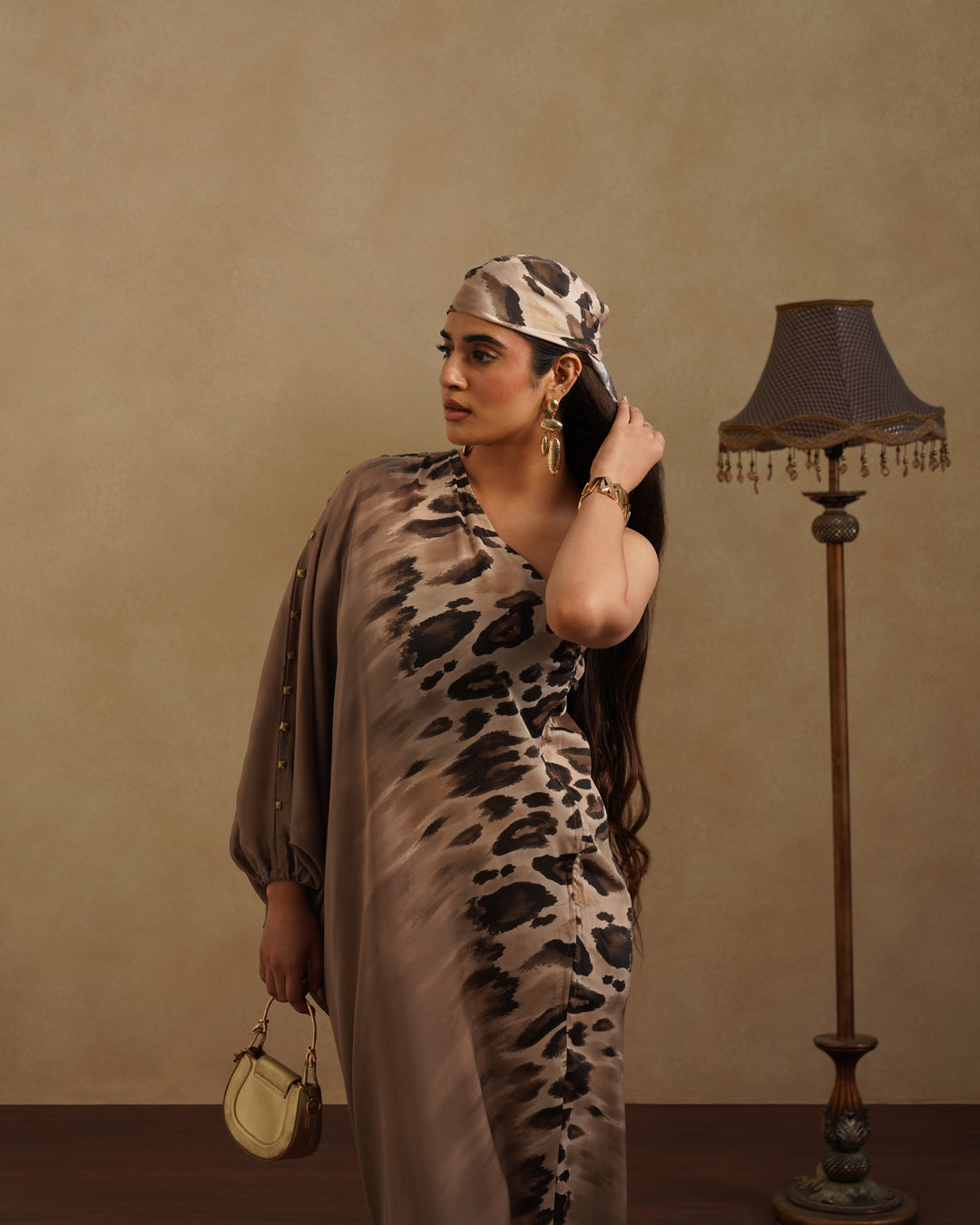 Leopard kaftan  with Free Bandana