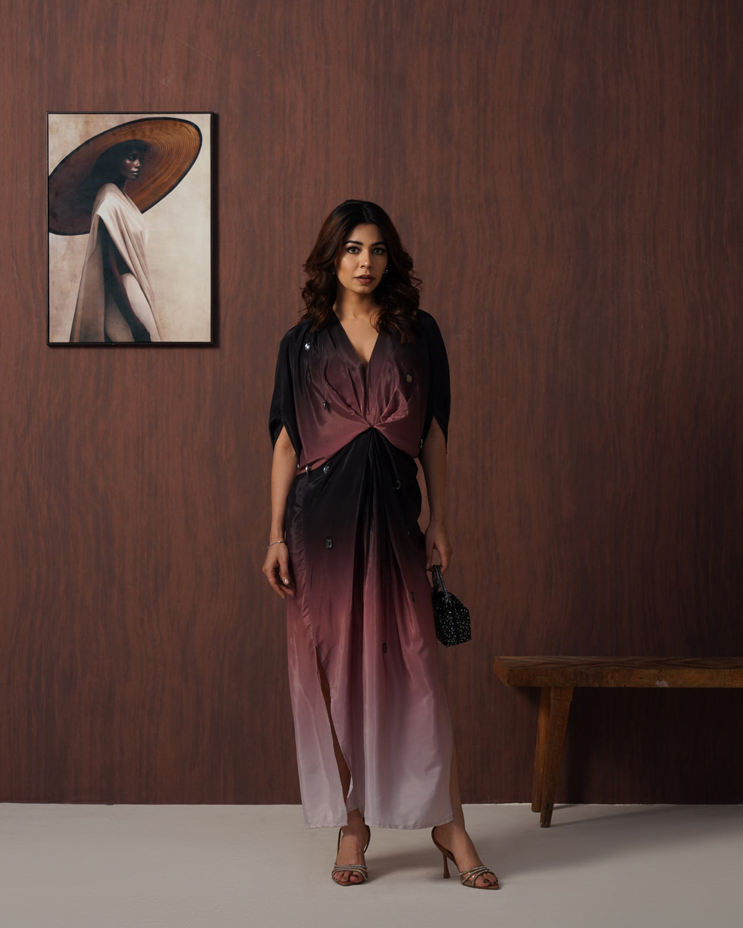 salmon ombre kaftan