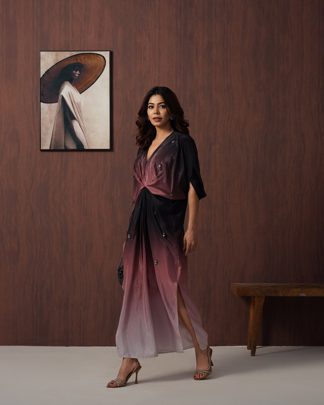salmon ombre kaftan