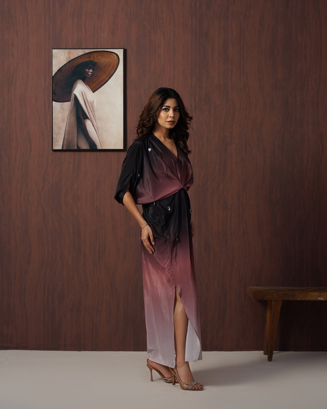 salmon ombre kaftan